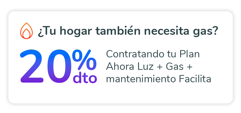 20% de descuento al contratar luz+gas+mantenimiento